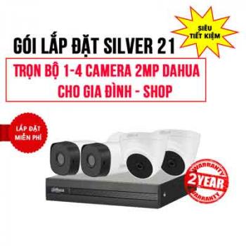 Trọn bộ 1-4 camera DAHUA HD1080P cho Gia đình – Shop (Gói Silver 21)